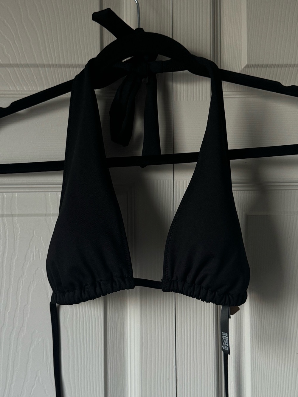 PINK Victoria's Secret Black Triangle Halter Bikini Top
